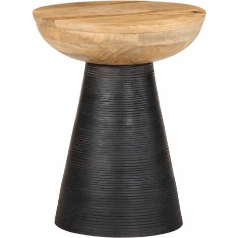 Beistelltisch Schwarz Ø37x45 cm Massivholz Mango vidaXL