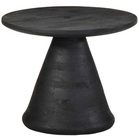 Beistelltisch Schwarz Ø50x40 cm Massivholz Mango vidaXL