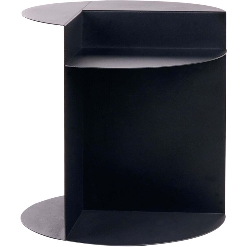 Beliani - Beistelltisch Schwarz Metall Rund Geometrische Form Mit Ablage Designer Tisch Wohnzimmer