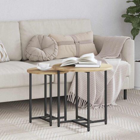 Beistelltisch-Set 2 pcs Artisan Eiche und Schwarz vidaXL