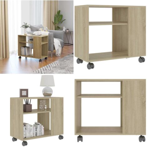 Beistelltisch Sonoma-Eiche 70x35x55 cm Holzwerkstoff - Beistelltisch - Wohnzimmermöbel - Nachttisch - Esszimmertisch - Holzmöbel - Home & Living