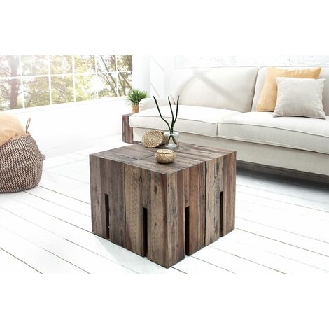 Beistelltisch Treibholz 30x45x30cm Unikat Holzblock Couchtisch Hocker Ablage