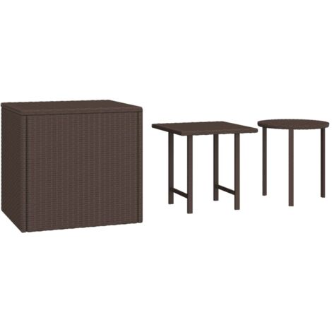 Beistelltische 3 Stk. Braun Poly Rattan vidaXL