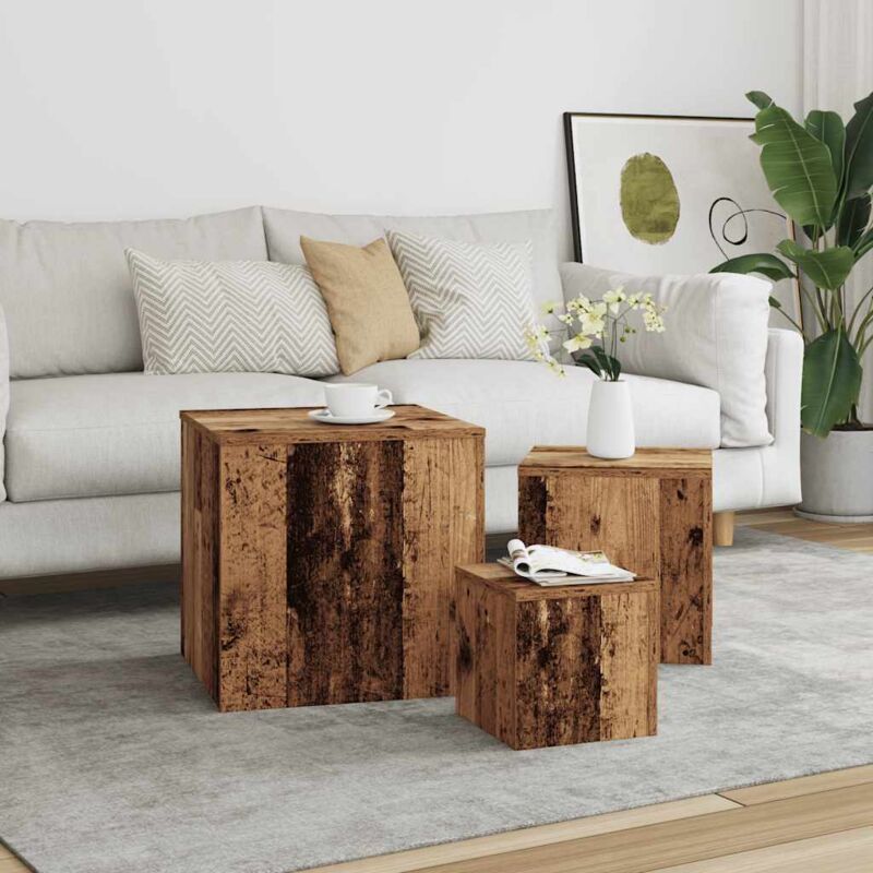 Vidaxl - Beistelltische 3 Stk. Artisan-eiche Holzwerkstoff