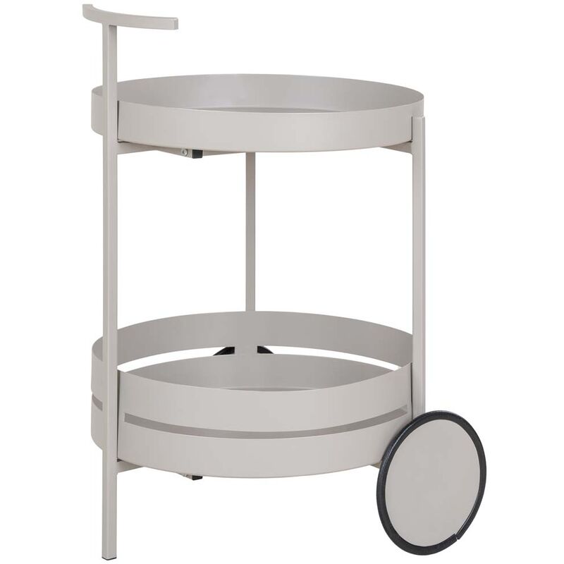 Beja chariot de bar 2 tablettes gris.