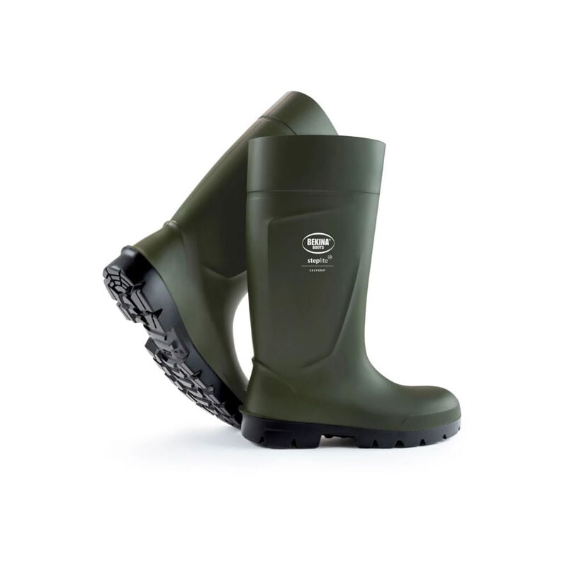 Steplite easy grip non safety wellingtons green 07 - Bekina