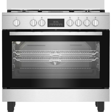 Beko BGM11226EX cucina Gas Nero, Argento