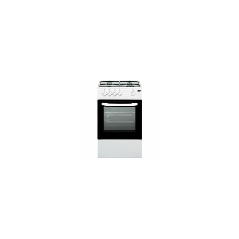 Image of Cucina a Gas 4 Fuochi a Gas Forno Gas Dimensioni 50 x 50 cm Colore Bianco Beko CSG42001FW