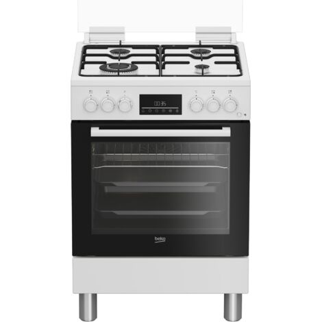 Beko Cucina Forno Elettrico Ventilato con Grill Elettrico e Timer ,coperchio in vetro, ventilazione tangenziale, Classe A, Display LED XL, Bianco