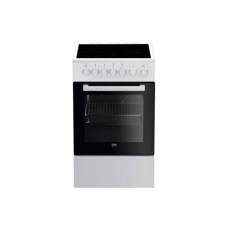 Beko – Cuisinière vitrocéramique 60L 4 feux électrique – Convection naturelle – Classe A – Nettoyage manuel – FSS57100GW