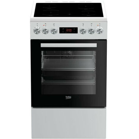 Beko – Cuisinière vitrocéramique 60L 4 foyers électriques – Nettoyage par catalyse – Classe A – FSE57302GWC