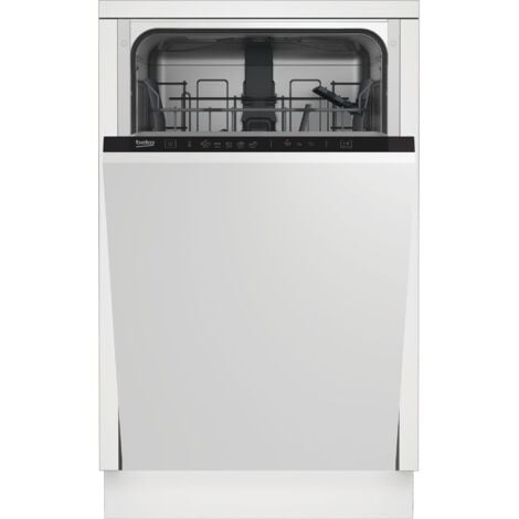 Beko DIS35020. Posizionamento dell'apparecchio: A scomparsa totale, Dimensione: Compatta (45 cm), Colore della porta: Bianco. Numero di coperti: 10 coperti, Classe emissione rumore: C, Emissione ac...