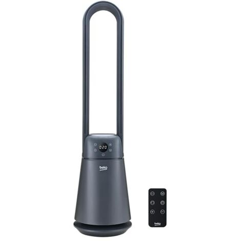 Beko EBA5000B Ventilatore Senza Pale, 37W, 20 Velocità, Display LED, Timer 8h, Telecomando, Nero