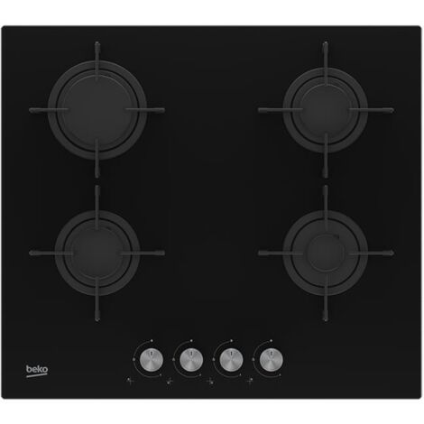 Beko Einbaukochfeld schwarz 4 Gaszonen