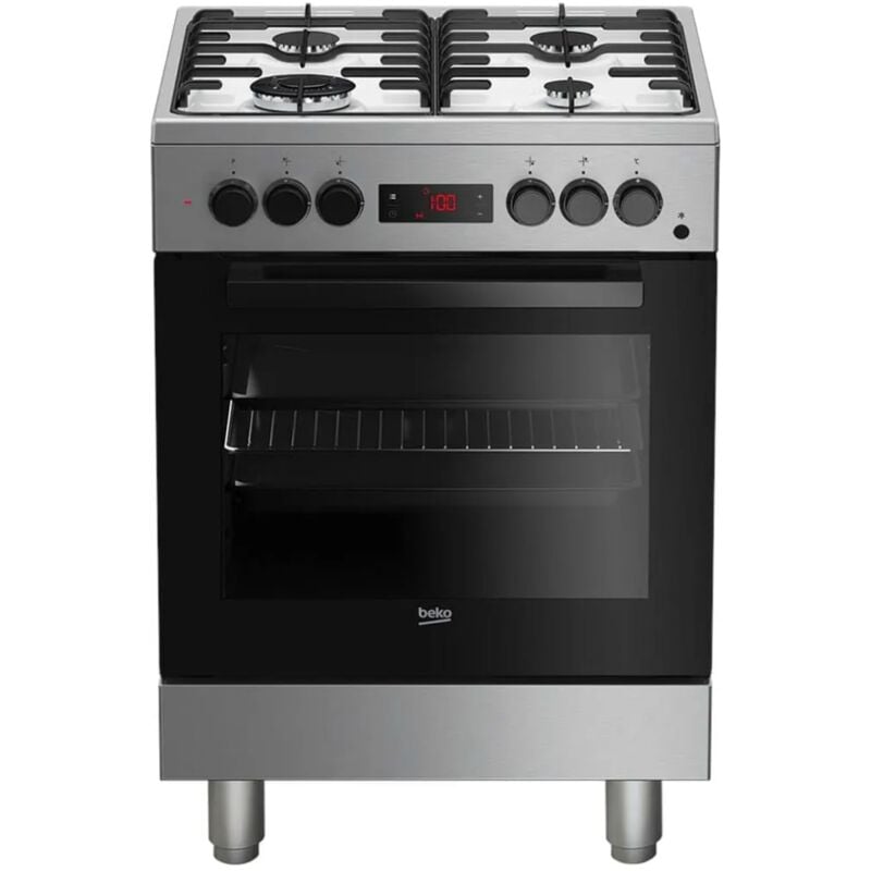 Beko - Cucina Elettrica FSE62110DXF 4 Fuochi a Gas Forno Elettrico Multifunzione Classe a Dimensioni 60 x 60 cm Colore Inox