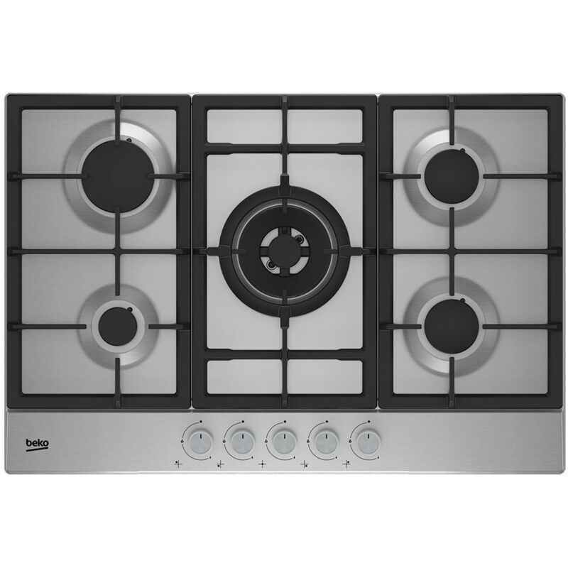 Piano Cottura Beko HAW752C5SX da Incasso 75 cm 5 Fornelli a Gas Acciaio Inossidabile