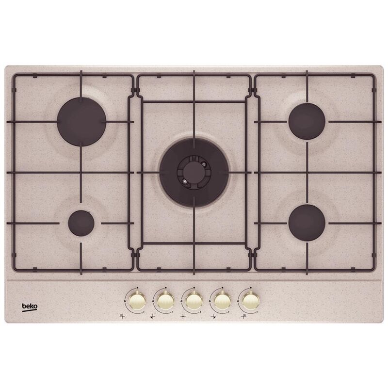 Beko HIAW75224SAVR Piano Cottura a Gas 5 Zone 1 Bruciatore Wok 75 cm Avena