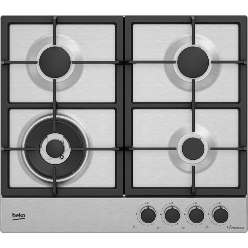 Beko HIAW64225SXE Table de cuisson à gaz encastrable 58 cm 4 brûleurs Acier inoxydable