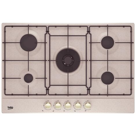Beko HIAW75224SAVR Piano Cottura a Gas 5 Zone 1 Bruciatore Wok 75 cm Avena
