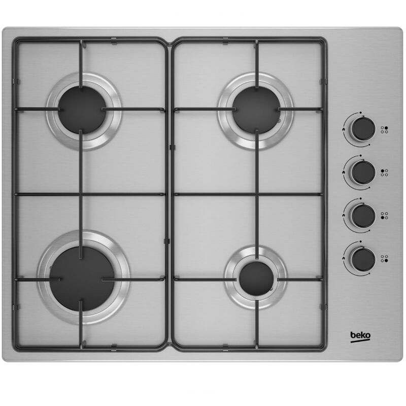 Beko - Table de cuisson gaz 60cm 4 feux inox HIGG64123SX