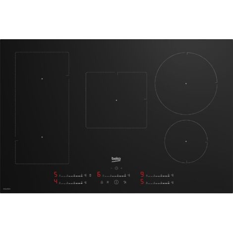 Beko HII85720UFT: Piano a Induzione, 5 Zone con 1 Sezione IndyFlex, 80 cm. Colore del prodotto: Nero, Posizionamento dell'apparecchio: Da incasso, Dimensione della larghezza del piano cottura: 80 c...
