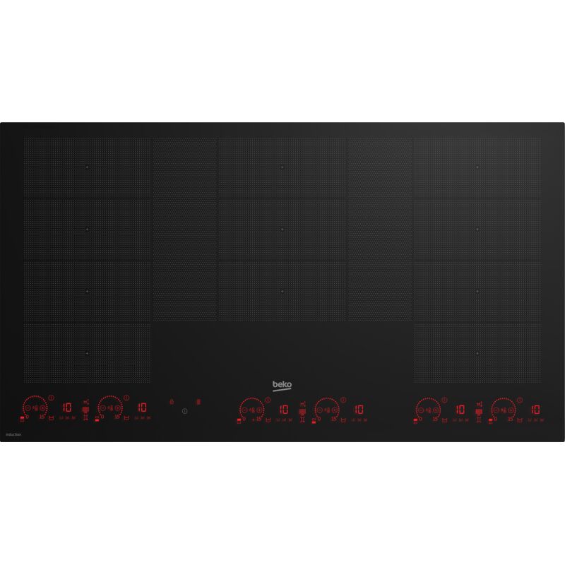 Beko HII98810NT: Piano a Induzione, 11 Zone con 3 Sezioni IndyFlex+ e 2 Extension, 90 cm. Colore del prodotto: Nero, Posizionamento dell'apparecchio: