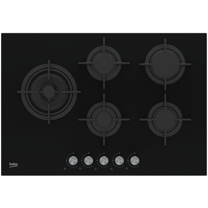 Beko - hill 75222 s piano cottura Nero Da incasso 75 cm Gas 5 Fornelli