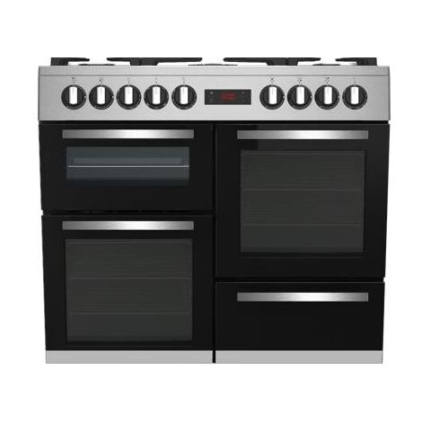 Beko – Piano de cuisson gaz 100 cm 7 foyers 3 fours électriques classe A – Wok double couronne 4000W – Nettoyage catalyse – PF335325DX - GAZ 159 L