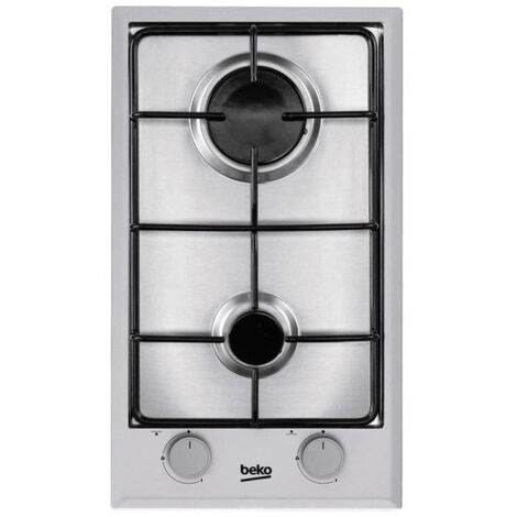 BEKO Plaque de cuisson encastrable 30x51cm 2 foyers gaz - Inox