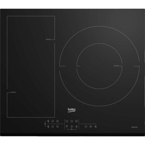 Beko – Plaque de cuisson mixte à induction 58 cm – 3 foyers – Zone de cuisson modulable – Puissance 7200W avec booster et minuteur - HII63201FMTB