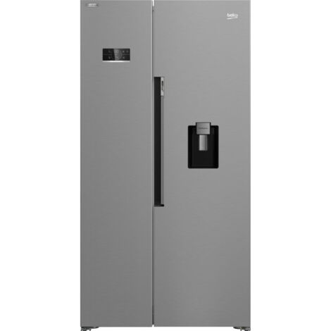 Beko – Réfrigérateur américain 576 L – Froid ventilé – 179 x 91 x 70,5 cm – Classe énergétique E – Niveau sonore 38 dB – Distributeur d'eau - GN163241DXBN