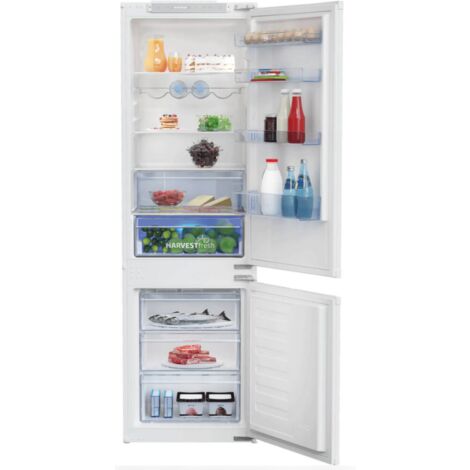 Beko – Réfrigérateur combiné intégré 271 L – 193 L réfrigérateur et 78 L congélateur – Classe E – 35 dB – Écran LED – Portes réversibles - BCSA285E4ZSN