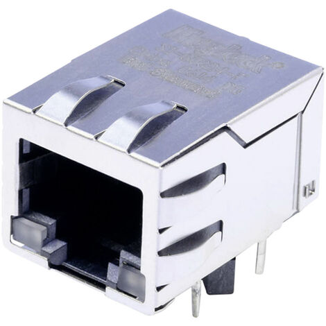 BEL Stewart Connectors  MagJack 10/100Base-TX 4 Übertrager mit LEDs Tab down SI-60024-F Buchse, Einb