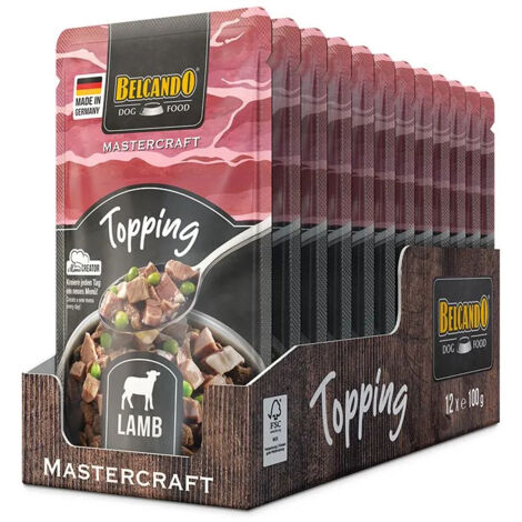 BELCANDO MASTERCRAFT TOPPING [12X100G MULTIPACK SORTE “AGNEAU“] NOURRITURE HUMIDE POUR CHIENS  SANS CÉRÉALES  VARIÉTÉ PURE  C