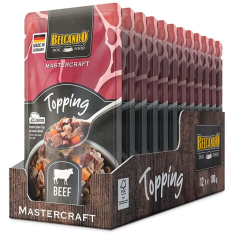 BELCANDO MASTERCRAFT TOPPING [12X100G MULTIPACK SORTE “BOEUF“] NOURRITURE HUMIDE POUR CHIENS  SANS CÉRÉALES  VARIÉTÉ PURE  CO