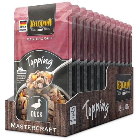 BELCANDO MASTERCRAFT TOPPING [12X100G MULTIPACK SORTE CANARD] NOURRITURE HUMIDE POUR CHIENS  SANS CÉRÉALES  VARIÉTÉ PURE  COM