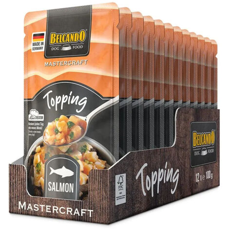 BELCANDO MASTERCRAFT TOPPING [12X100G MULTIPACK SORTE “SAUMON“] NOURRITURE HUMIDE POUR CHIENS  SANS CÉRÉALES  VARIÉTÉ PURE  C