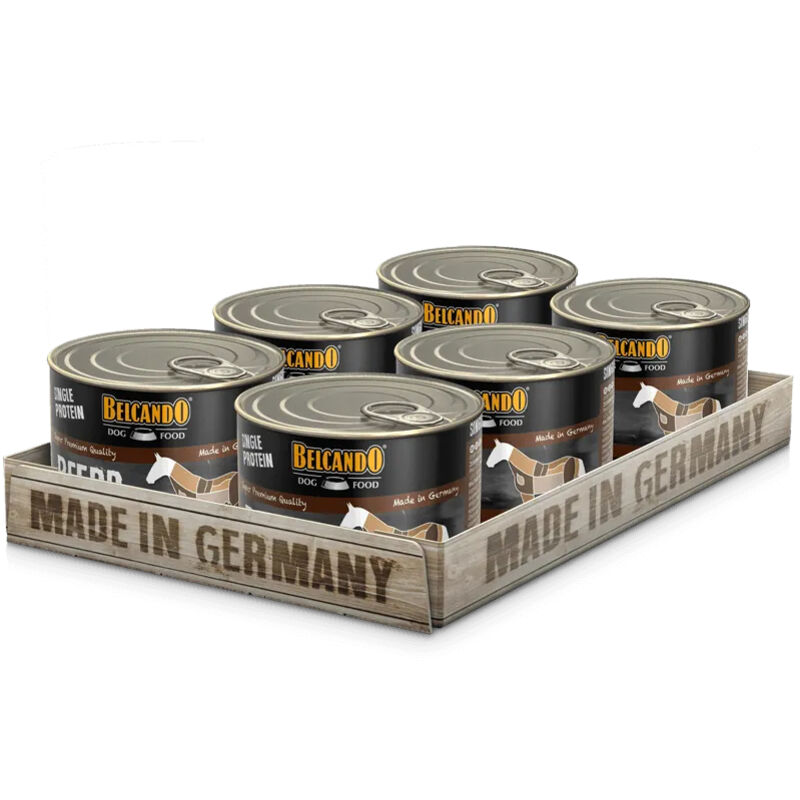 Belcando Single Protein Boîte [6x200g Cheval] Nourriture Humide Monoprotéique Pour Chiens Nourriture Humide Monoprotéique