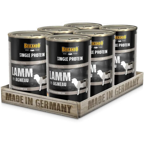 BELCANDO SINGLE PROTEIN BOÎTE [6X400G AGNEAU]  NOURRITURE HUMIDE MONOPROTÉIQUE POUR CHIENS  NOURRITURE HUMIDE MONOPROTÉIQUE
