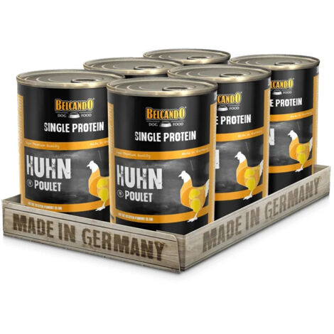 BELCANDO SINGLE PROTEIN BOÎTE [6X400G POULET]  NOURRITURE HUMIDE MONOPROTÉIQUE POUR CHIENS  NOURRITURE HUMIDE MONOPROTÉIQUE