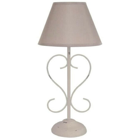 BELCASTEL Lampe de chevet acier 18x18x39 cm - Taupe cérusé