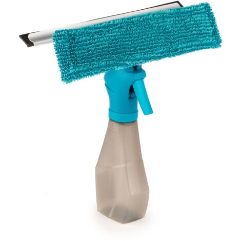 Beldray LA024275TQEU7 Detergente per Vetri Spray Salviette Integrate & Tampone di Pulizia in Microfibra, leggero, 25 x 27 cm, TergiVetro del Finestrino, Detergente per Vetri Doccia