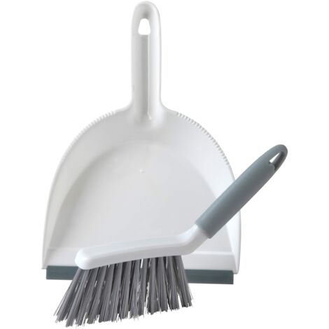 Beldray LA082664UFEU7 set di Spazzola e Paletta Antibatterico, Perfetto per Piani di Lavoro e scrivanie, spazzola in silicone con manico