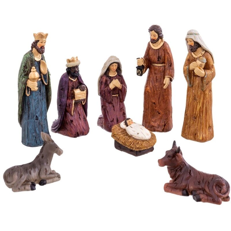 

Lolahome - Belén de Navidad con 8 figuras de Nacimiento multicolor de resina de 16 cm