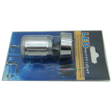 Beleuchtete LED-Küchen-/Badarmatur, Duscharmatur [8001-A6], verchromtes und galvanisiertes ABS (M24x1 mm, 35 mm) mit automatischem Farbwechsel-LED