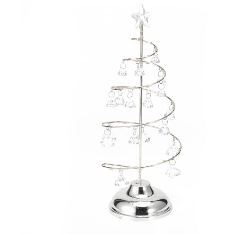 Beleuchteter LED-Weihnachtsbaum mit Anhängern, festliche Weihnachtsbeleuchtung, weiße Dekorationen