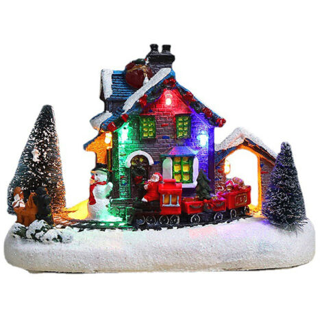 Beleuchtetes LED-Weihnachtsdorfhaus – Sammlerstück aus Kunstharz, Weihnachtsdekoration, Figur und Geschenkidee