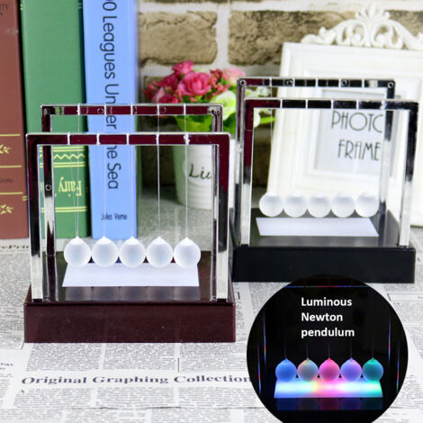 Beleuchtetes Newton-Wiege-Miniaturmodell, dekorative Ornamente für Zuhause, Büro, Projektor mit LED-Basis, mehrfarbig