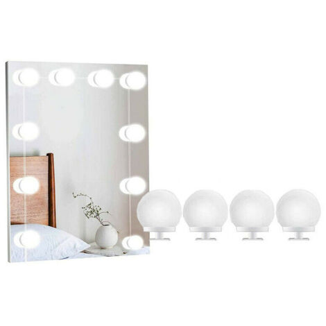 BELEUCHTUNGSSETFÜRSCHMINKSPIEGELIMHOLLYWOOD-STIL,4ER-PACK,DIMMBARELED-LAMPEN