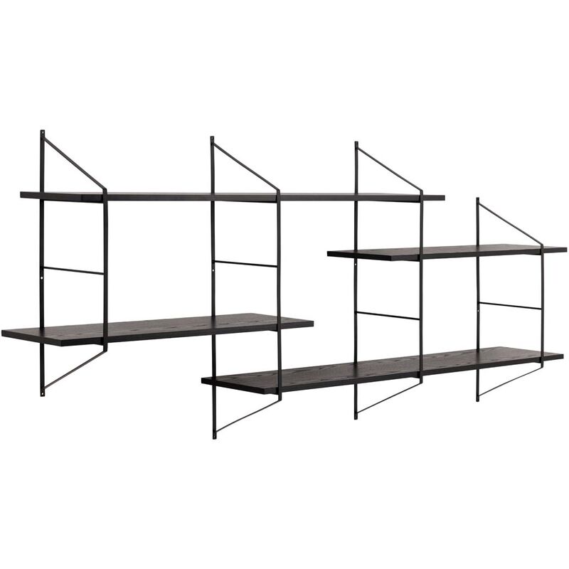 Belfast bibliothèque étagère 4 tablettes noir.